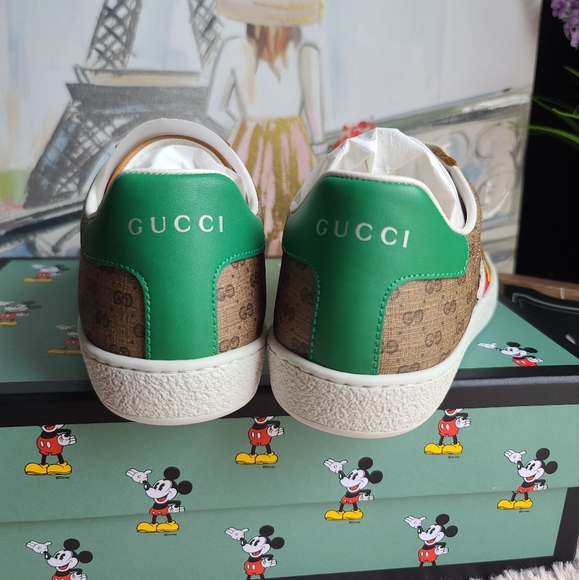 GUCCI Ace GG Supreme Canvas Sneakers With Mickey Mouse unisex - Picture 8 of 10